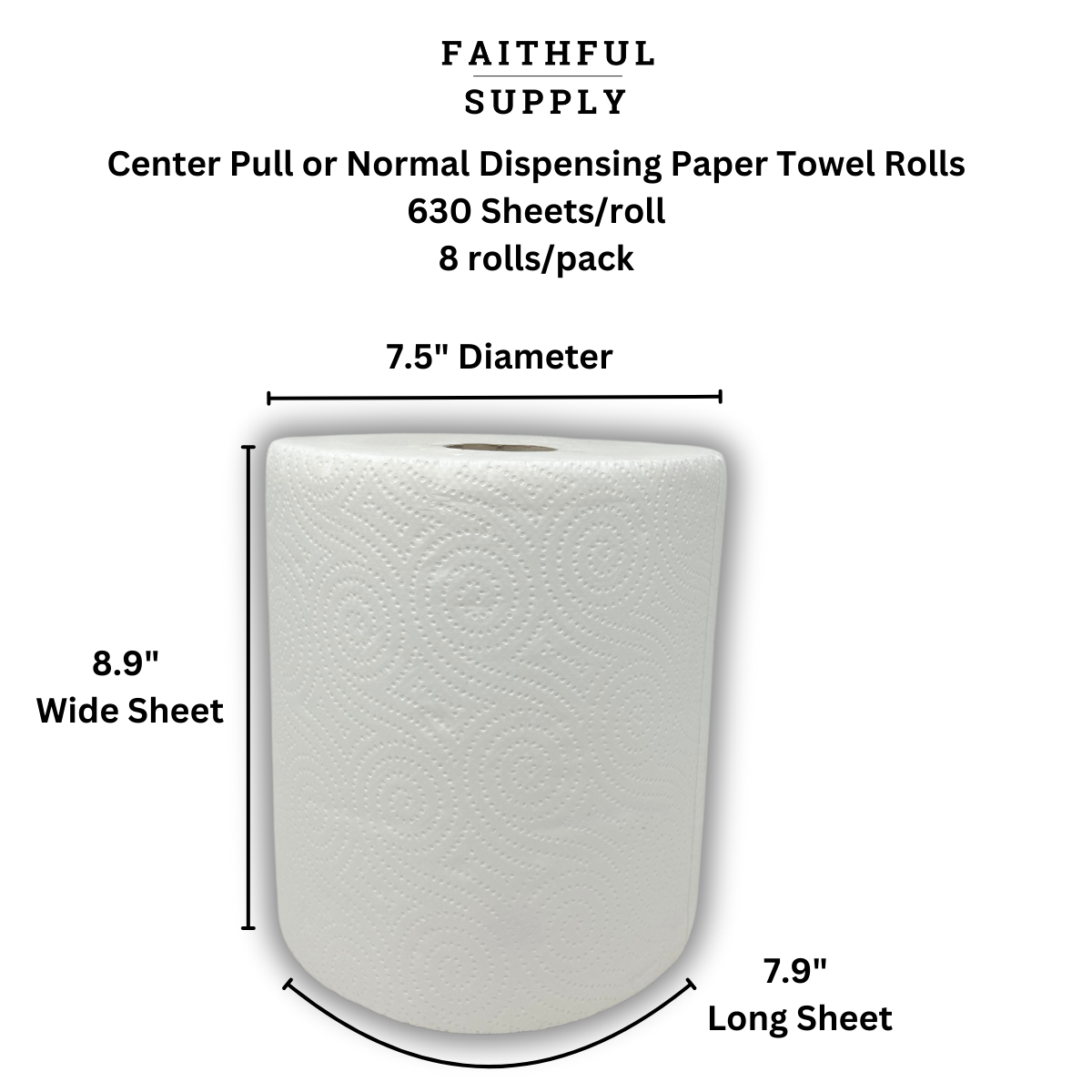 Centerpull Roll Paper Towel Rolls - 630 Sheets/Roll - 8 rolls/Case