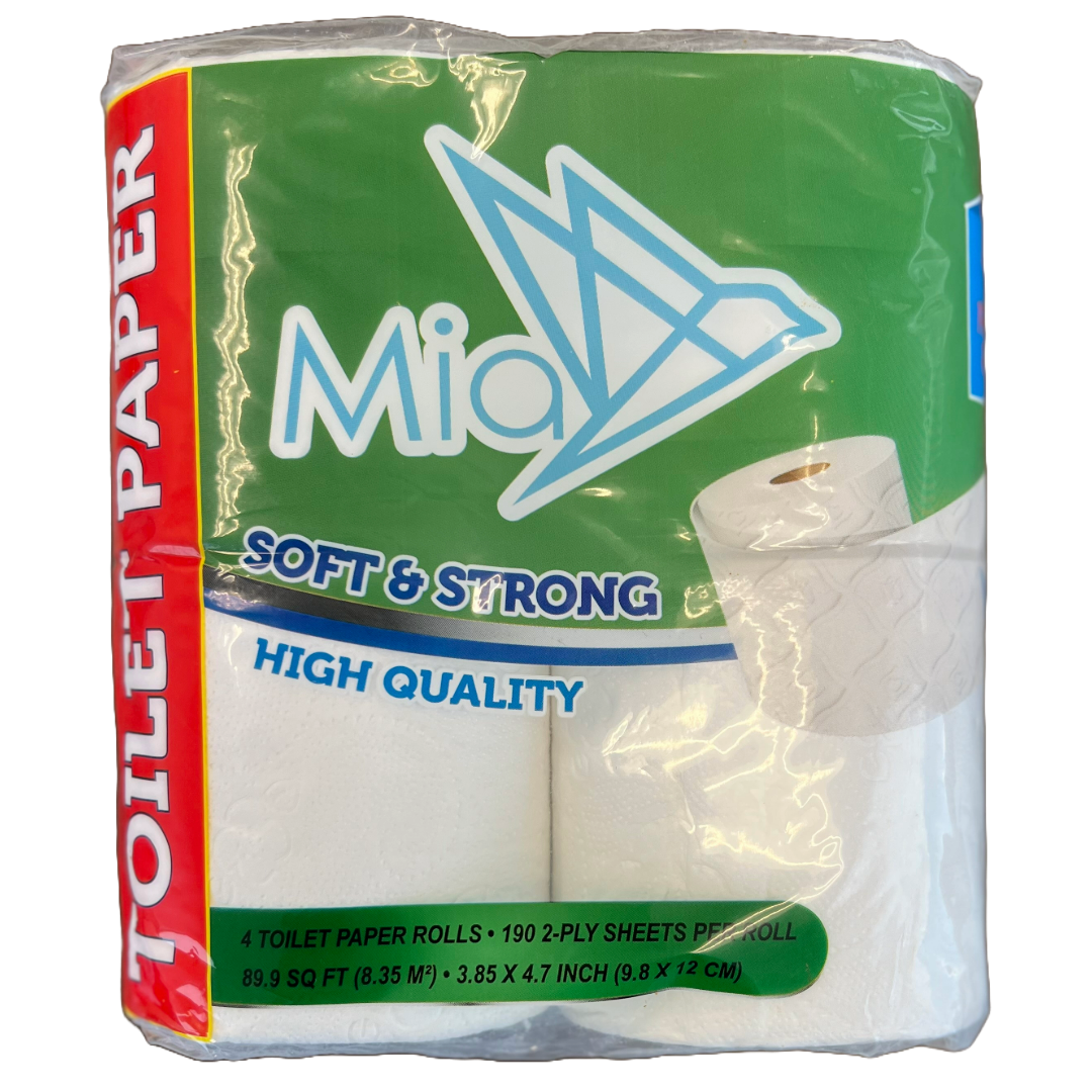 Mia Bulk Toilet Paper, 2 Ply 190 Sheets/Roll, 40 Rolls per Case