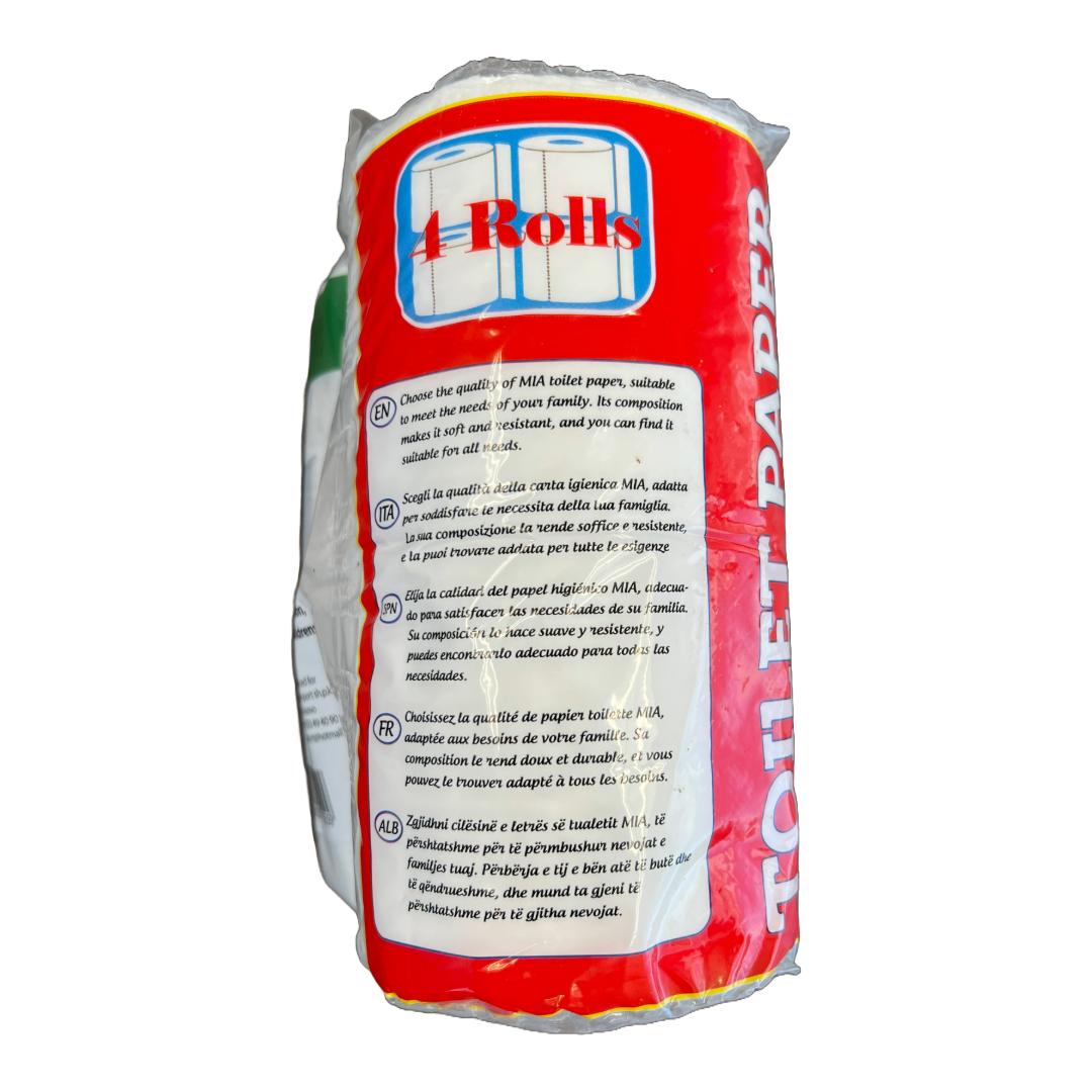 Mia Bulk Toilet Paper, 2 Ply 190 Sheets/Roll, 40 Rolls per Case