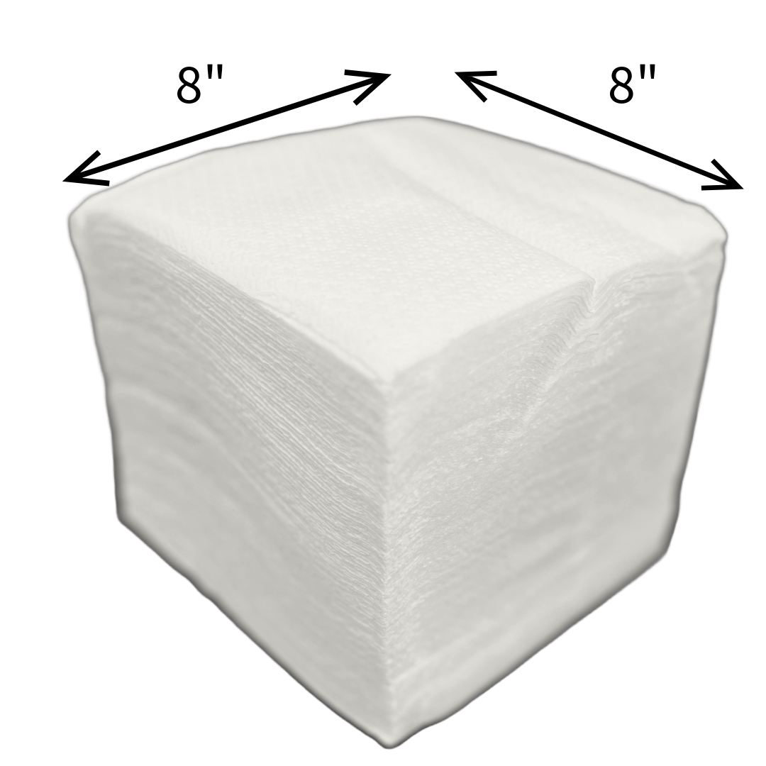 Petal Disposable Table Paper Napkins, 8" x 8", 100 per pack, 16 Pack per Case