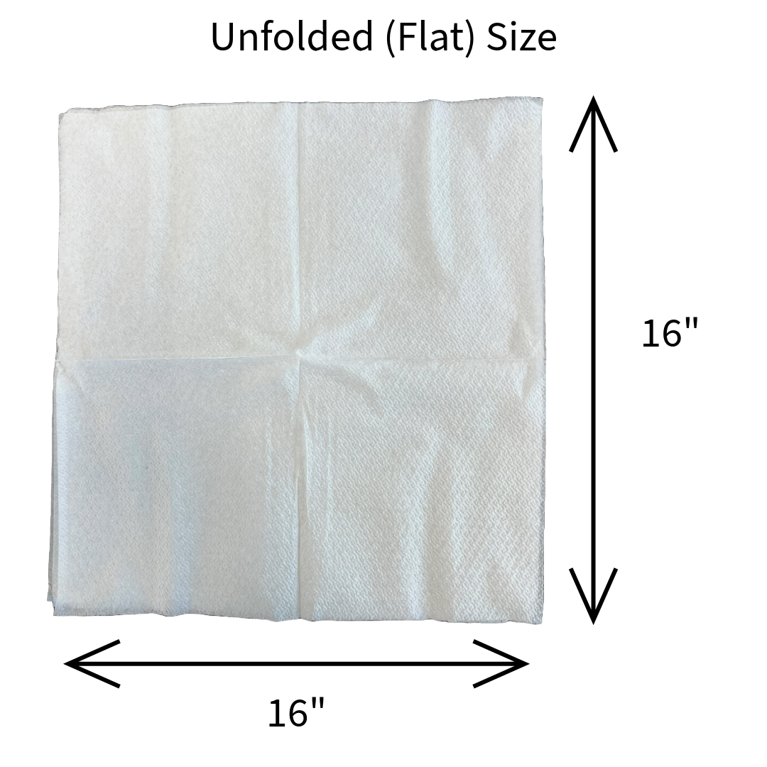 Petal Disposable Table Paper Napkins, 8" x 8", 100 per pack, 16 Pack per Case