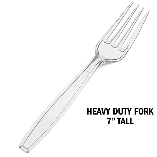 600 ct Pre Rolled Napkin with Plastic Silverware Sets - Extra Heavy Duty Knife Fork Spoon Napkin Sets - Individually Wrapped Packets
