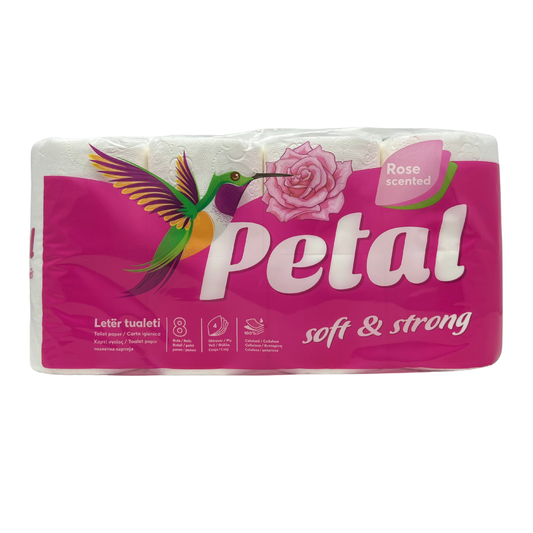 Petal Rose Scented Toilet Paper Rolls - 4 Ply Toilet Paper Rolls - 8 Rolls/Pack - 80 Rolls/Case