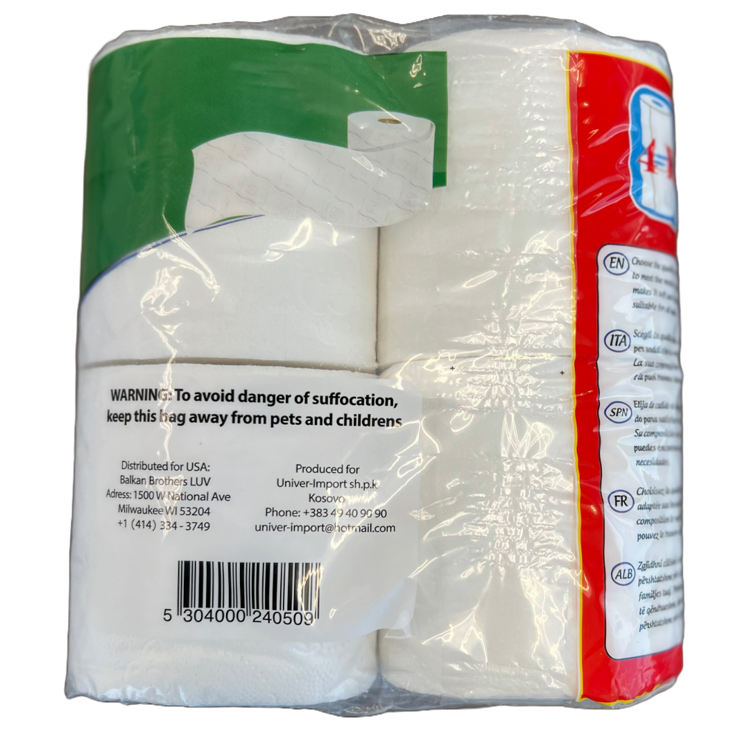 Mia Bulk Toilet Paper, 2 Ply 190 Sheets/Roll, 40 Rolls per Case